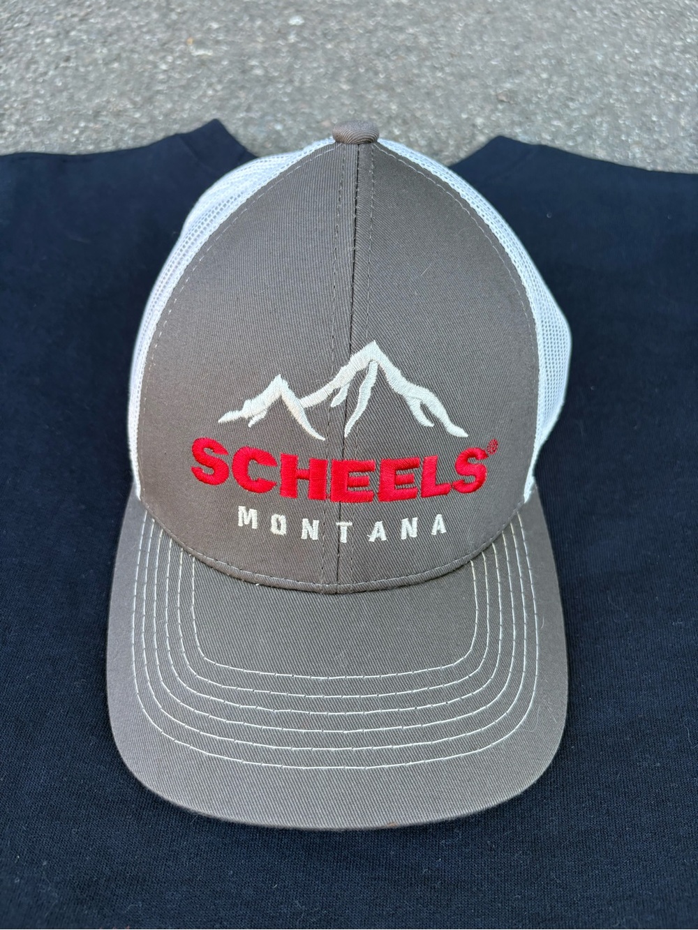 Scheels Montana Gray Mesh Back Trucker Hat